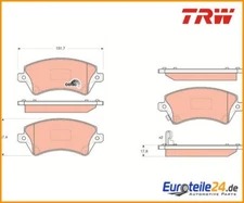 Brake Pad Set, Disc Brake COTEC TRW GDB3288 for Toyota