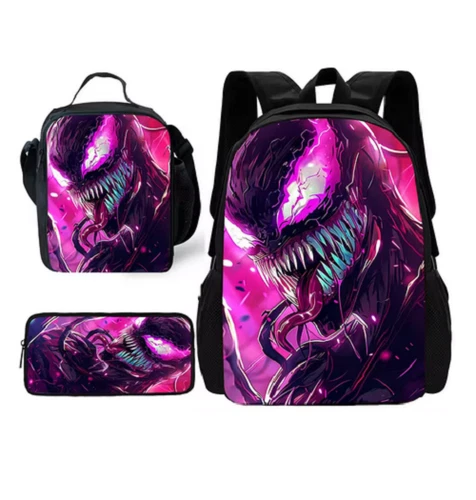 Kids Marvel Venom School Backpack Bags Insulated Lunch Bag Pencil Case Set Gift* - Picture 18 of 31