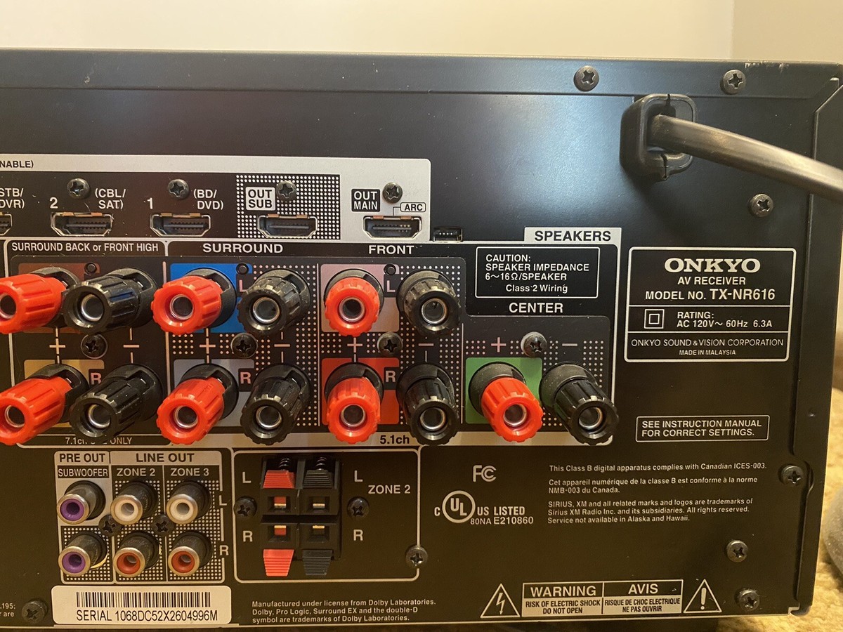 Onkyo TX-NR616 7.2 Channel AV Home Theater Receiver NO SOUND