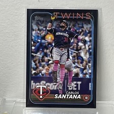 2024 Topps Update Series Carlos Santana Black Border 46/74 Minnesota Twins