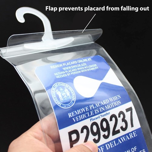 2x Handicap Parking Permit Placard Protector Cover Hanger Car Holder Hang Sleeve - Picture 8 of 14