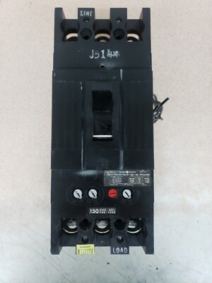 CHIPPED GE TFK236F000, 150 Amp Trip, 600 Volt, 3 Pole, BLACK, WITH SHUNT TRIP