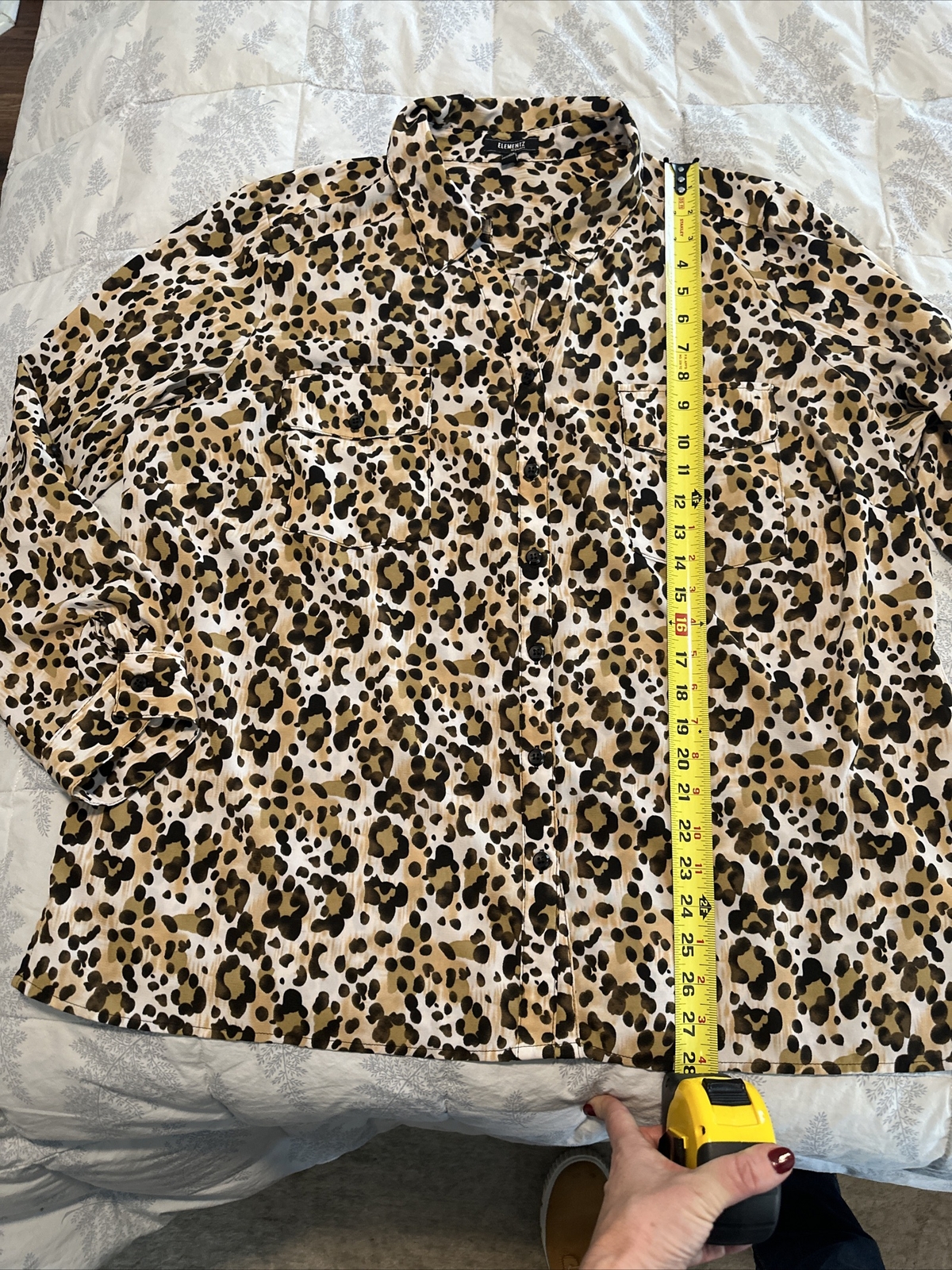 elementz 3X leopard pattern long sleeve blouse - image 7