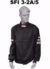 RACING JACKET FIRE SUIT SFI 3-2A5 DOUBLE LAYER BLACK SIZE ADULT XL