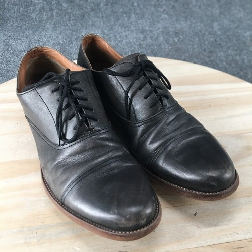 Aldo Shoes Mens 10 Oxford Black Leather Cap Toe Cuban Lace Up Casual Comfort - 第 3/15 張圖片