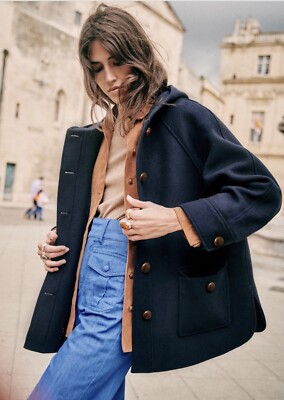 Sezane Johnson Coat Navy Manteau Suzon Sezane Manteau Suzon Sezane