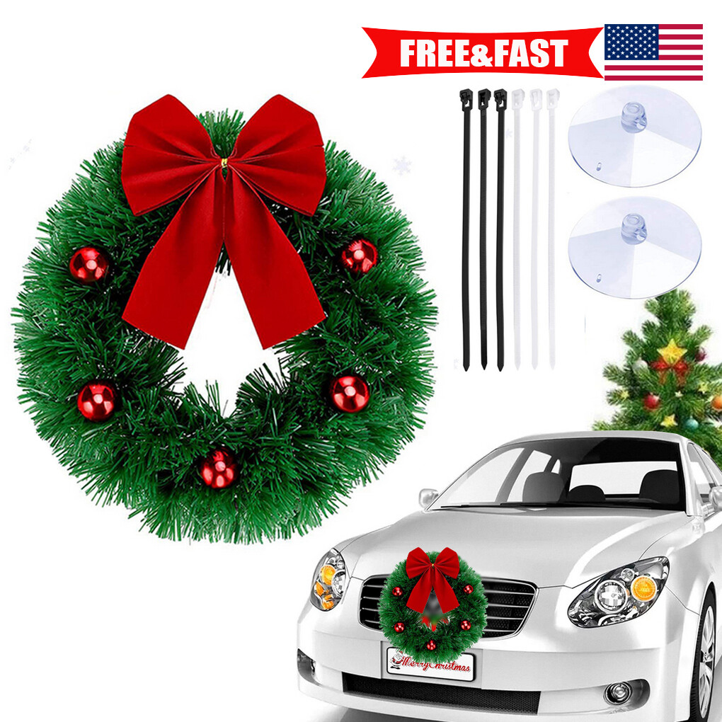 25CM Christmas Wreath Xmas Garland Decoration Door Hanging Car Garland