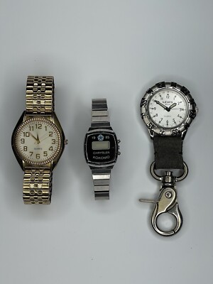 Mens Watches Vatious Brands Chrysler Levis Quartz Lot of 3 Classic Vintage 