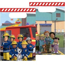 Image of Fireman Sam themed party loot bags x 8. Fireman Sam themed birthday decoration