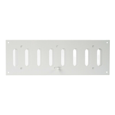 Weiß Metall Belüftung Grille 300mm x 100mm Mit Shutter Flach Louvre Kanal Deckel