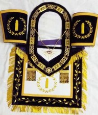 MASONIC GRAND LODGE JUNIOR WARDEN APRON CUFFS and COLLAR