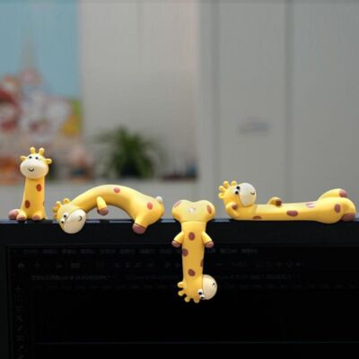 Auto Bildschirm Figur Giraffe Computer Monitor Dekor 3D Schreibtisch Spielzeug Ornament Kreativ