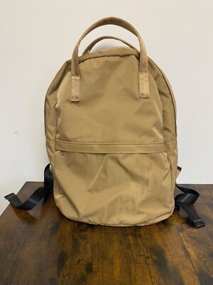 Club Room Men s Textured Top Handle Pockets Strap Mustard Backpack NWOT