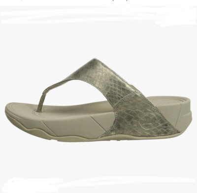 FitFlop Lulu Metallic Snake Flip-Flops Size US 10/EURO 42