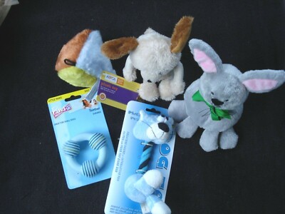 Dog Toy Assorted Plush Squeaker Lot of Five NEW