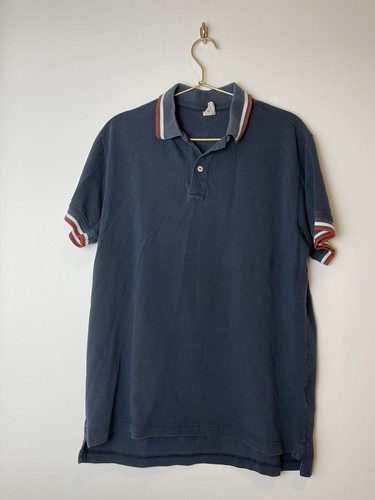 Champion X Todd Snyder Polo Shirt Pique Mens L Blue Contrast Trim Preppy Golf