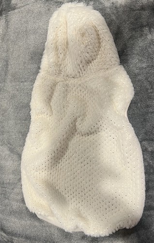 Dog Hoodie Fluffy White Fleece Clothing Size L Large