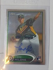 2012 topps chrome tom milone auto rc autograph rookie 