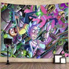 Rick and Morty Anime Poster XXL Wandteppich Wandbehang Fototapete Wandtapete