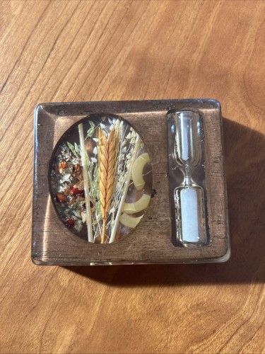 Vintage Lucite Resin Dried Flower Retro Kitchen Timer Decor MCM 1960's-70's