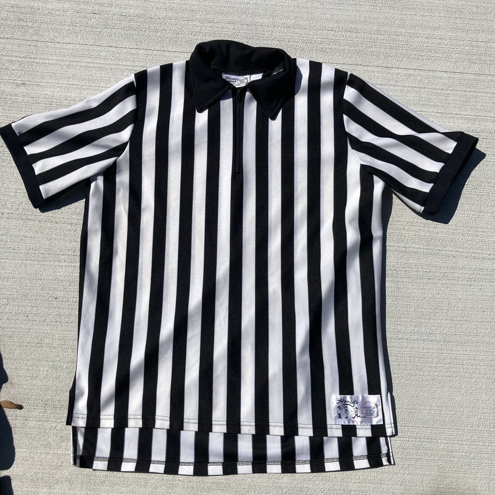 Honig's Whistle Stop Men's Black White Striped Umpire… Gem