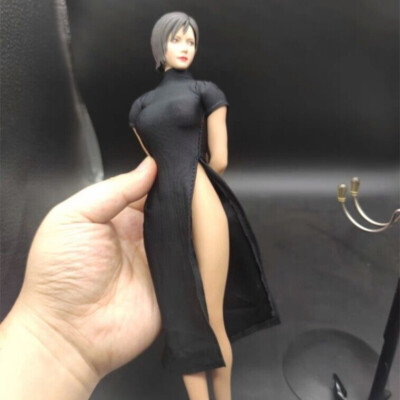 1:6 Scale Black Cheongsam Dress Clothes for 12'' Female Figure Body