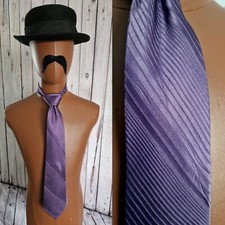 Vintage Arrow TIE in Purple Diagonal Stripe Silk 1990s Made in USA AC62