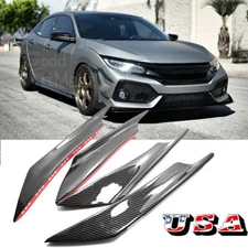 4Pcs Front Bumper Canards Diffuser Lip Splitter Fins Fit For Honda Civic Accord