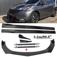 Front Bumper Lip Splitter Spoiler Rear Lip Strut Rods For Nissan Versa Note