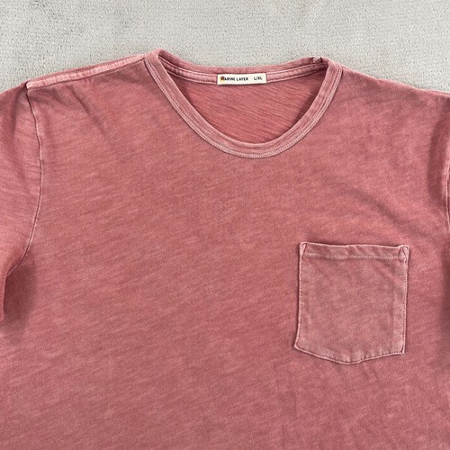 Marine LayerHeavy Slub Pocket T-Shirt Men L/XL Terracotta Short Sleeve Beach - Picture 3 of 8