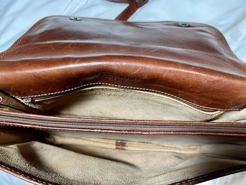 Borsa a mano vintage in pelle marrone marrone scuro DR Pelletterie Firenze borsa italiana tracolla - Foto 12 di 19