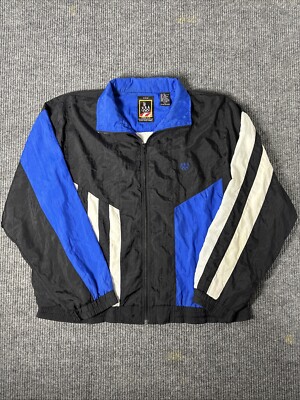 Vintage USA Olympics Lightweight Nylon Track Jacket Blue 90s Running Size Large