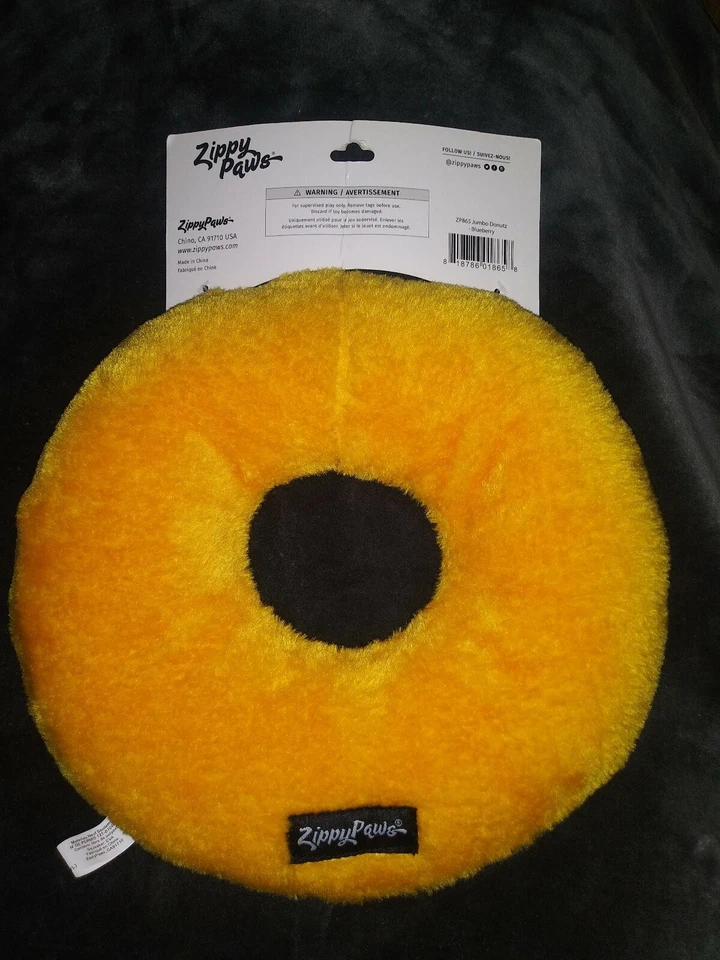 * NEW* Zippy Paws 11' Blueberry 🍩 Jumbo Donutz Squeaky Toy For Dogs - Image 2 of 4