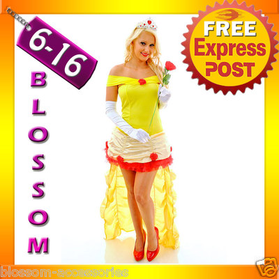 F86 Ladies Princess Belle Beauty The Beast Fancy Dress Halloween