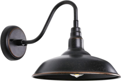 GOALPLUS Gooseneck Outdoor Light Fixture, 10'' Diameter 10'' Dome, Bronze 