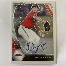 2021 Prizm Draft Picks Doug Nikhazy /50 White Disco RC Auto #PDP58