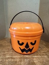   1986 MCDONALD  S HALLOWEEN MCGOBLIN PAIL BUCKET PUMPKIN HAPPY MEAL VINTAGE  