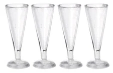 Dolls House Set of 4 Empty Pilsner Lager Glasses Miniature Dining Room Accessory