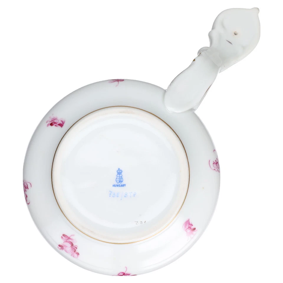 Buttersauciere Butterpfännchen Modell 738 Herend Ungarn Form Osier BTP Bouquet D - Bild 4 von 4