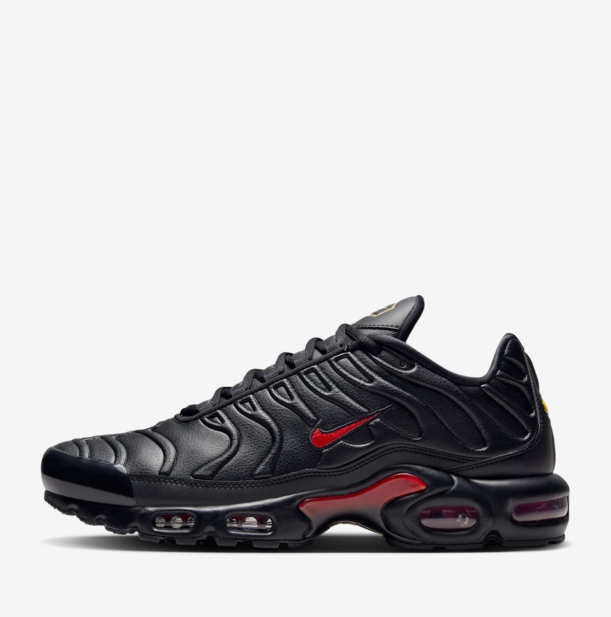 ★NIKE★ Air Max Plus PRM M Black University Red Black l Nike Air Max Plus Premium 