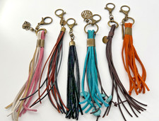 Handcrafted Custom Leather Tassel Keychains Pick Color/Metal