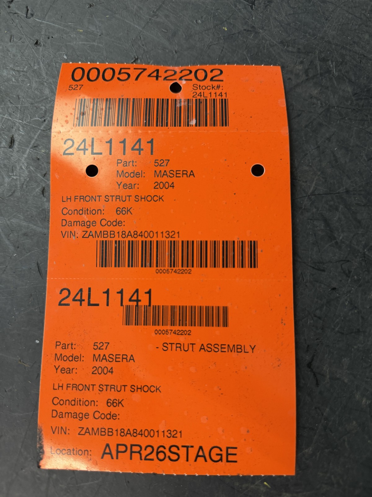 02-06 MASERATI SPYDER CONVERTIBLE FRONT DRIVER LEFT LH STRUT SHOCK ABSORBERS