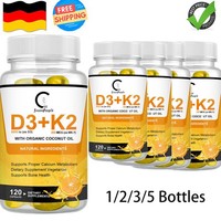 Vitamin D3 K2 5000 I.E Kapseln –D3 Hochdosiert + K2 200Mcg Hochdosiert 120-600Ct