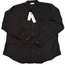 Calvin Klein Mens Button Down Long Sleeve Black Shirt XS Casual NWT