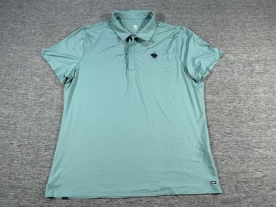 Rabbit Running Polo Shirt Mens Extra Large Teal Blue Stretch Performance UPF