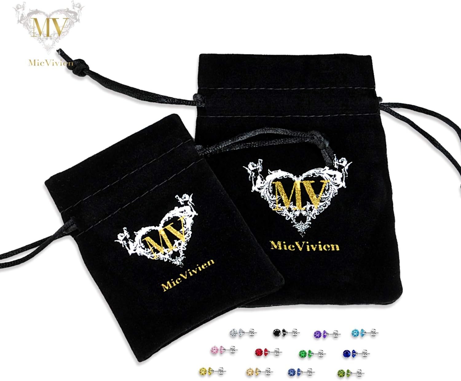 Boucles doreilles clou noir et zircon parures polyvalentes pour le bureau et les soirées