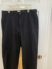 St. John  s Bay Men  s Worry Free Chino Flat Front Pants Black 38x31 New 