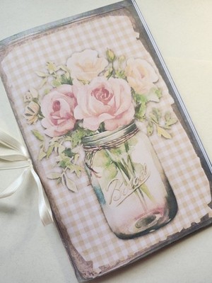 Junk Journal Booklet ''GRANDMAS COTTAGE'' Vintage Garden Florals LG 8.5''x5.5 40pg 
