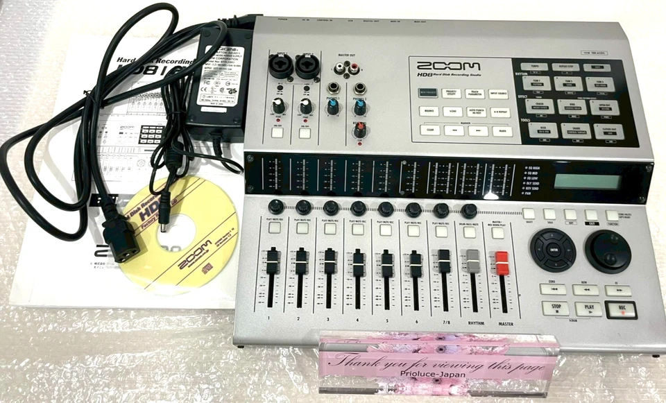 Zoom HD8 Hard Disk Multitrack Recorder MTR with Adapter and Manual CD Tested - Image 2 of 4