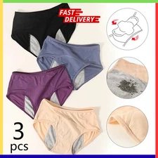 3pcs Menstrual Period Leak Proof Panties Women Underwear Pants Nylon Briefs NEW